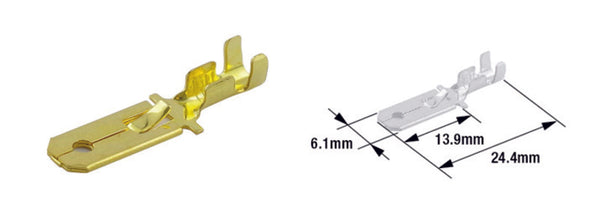 Tourmax Male Terminal Pin Type 250-BRASS-100-PACK-ETP-30
