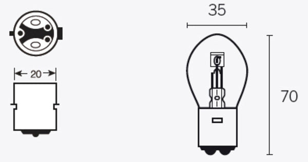 Tecnium B35 gloeilampen 6V 35/35W - X10 1079297