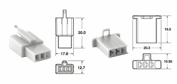 BiHR 3-Pluggs-Anschlüsse Set-Anschlüsse 110 ml OE-Typ Ø0,5mm²/0,85 mm²-5-Sets-110ml.3p