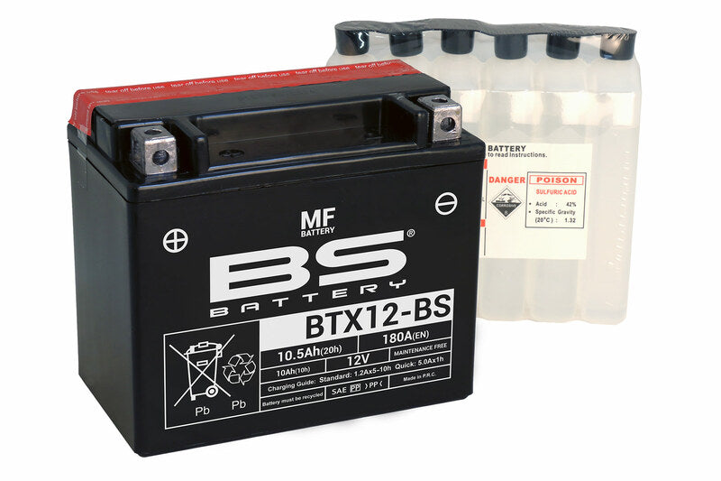 Entretien de la batterie de la batterie BS Gratuit avec pack acide - BTX12 -B