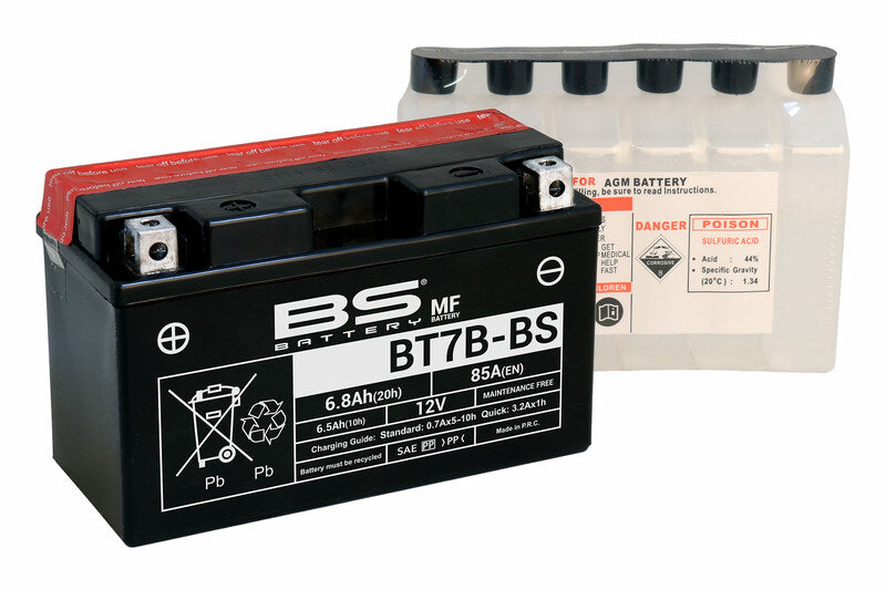 BS -Batterie Batterie Wartung kostenlos mit Säurepaket - BT7B -B