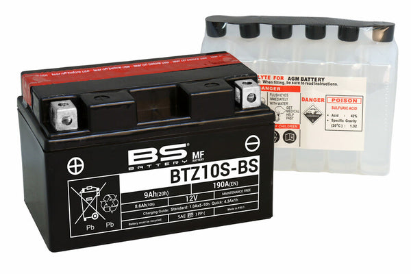 BS Batterie wartungsfreies Batterie mit Säurepaket - BTZ10S-BS 