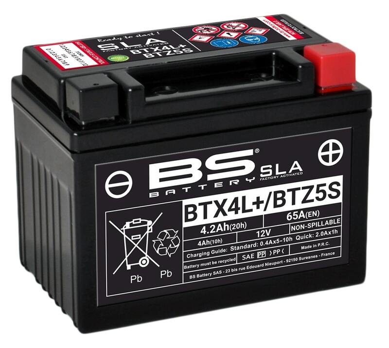 BS Battery SLA Battery Maintenance Free Factory Activated - BTX4L+ / BTZ5S