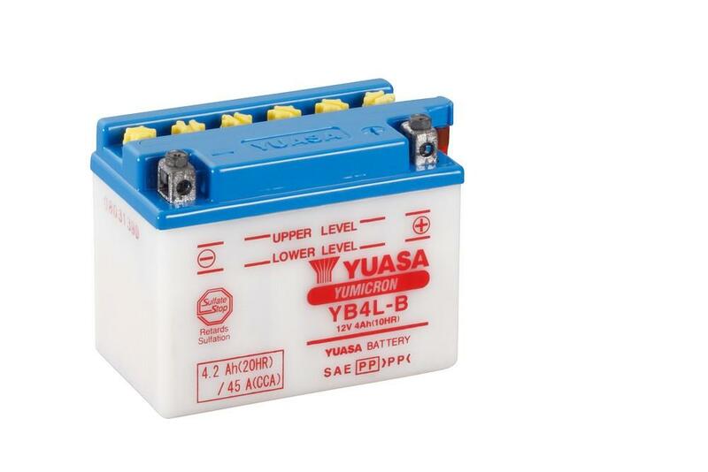 Yuasa -batterij conventioneel met zuurpakket - YB4L -B