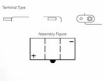 Batterie Yuasa conventionnelle sans acide Pack-6N12A-2C / B54-6