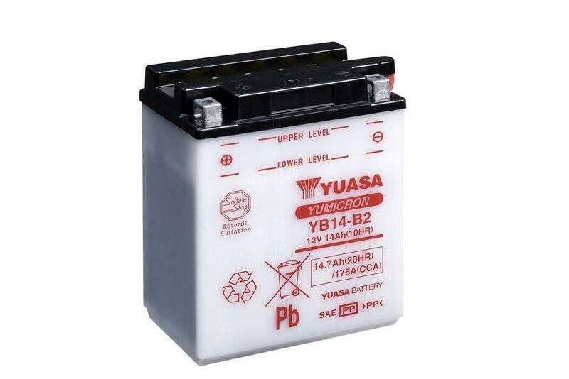 Yuasa conventionele batterij zonder zuurpakket - YB14 -B2