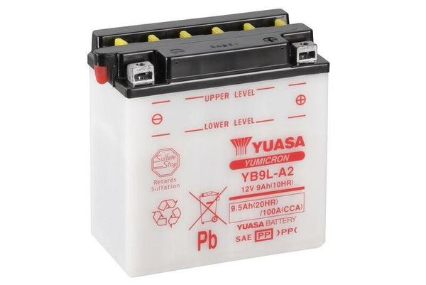 Yuasa conventionele batterij zonder zuurpakket - YB9L -A2