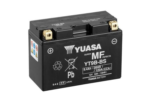 Yuasa onderhoud -vrije batterij met zuurpakket -yt9b -b