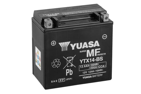 Yuasa onderhoud -vrije batterij met zuurpakket -YTX14 -B