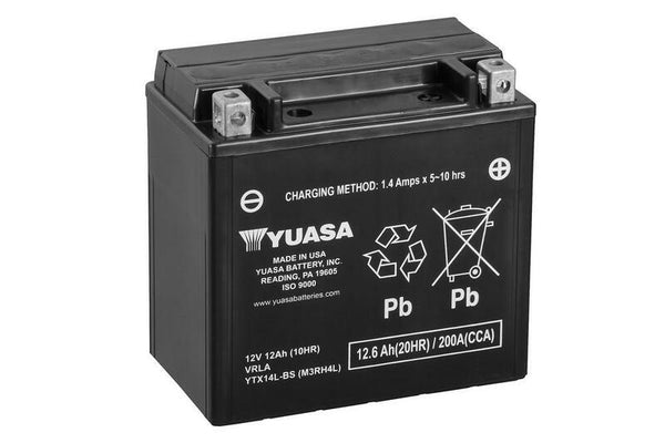 Yuasa onderhoud -vrije batterij met zuurpakket -YTX14L -B