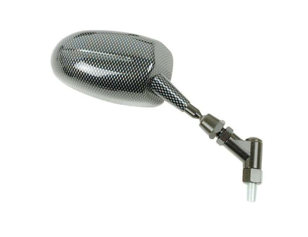 V Parts F1 Miroir réglable droit ovale Universal M10 / 125 - Carbone (1PC) MP124R