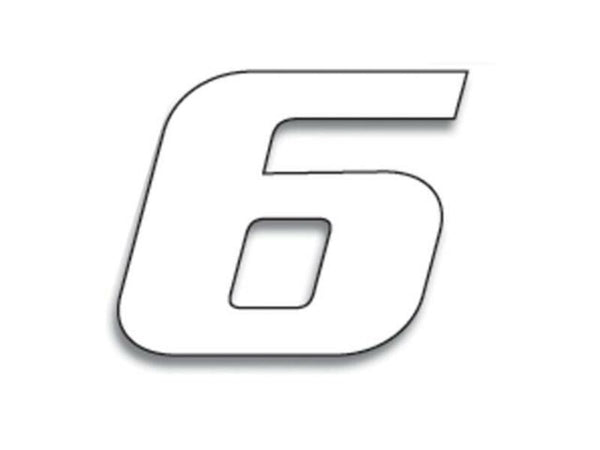 Blackbird Race Nummer 6 20x25cm Weiß 5049/10/6