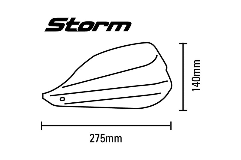 Barkbusters Storm Handguard Kit Single Point Bar End Black STM-007-02-BK