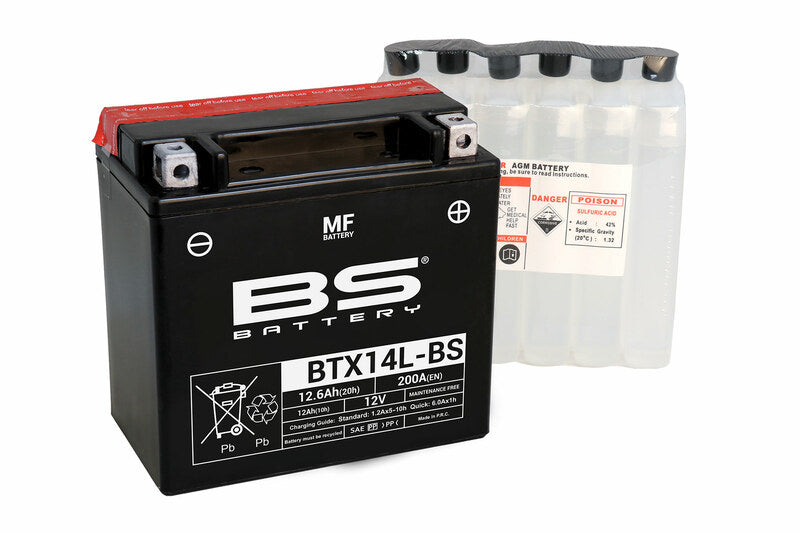 BS Batterie Batterie Wartung kostenlos mit Säurepaket - BTX14L -B