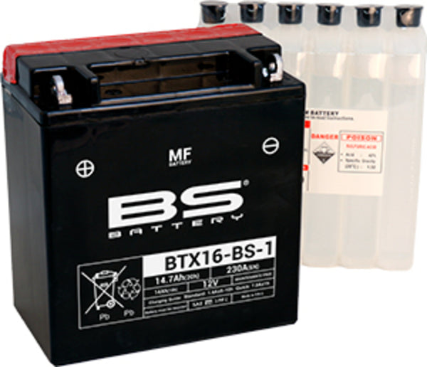 BS Battery Maintenance Free Battery met zuur Pack-BTX16-B-1