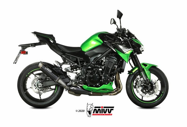 Mivv gp pro silencer en acier noir / acier inoxydable Cape d'extrémité kawasaki z900 k.052.lxbp
