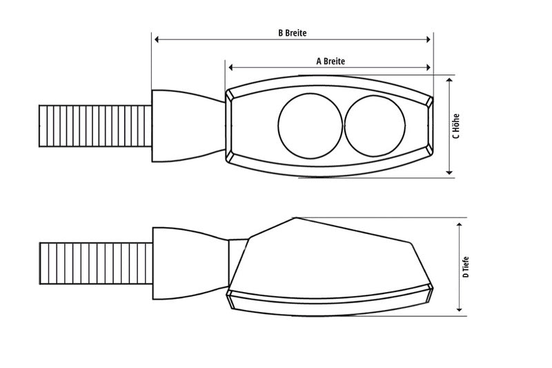 Indicateurs LED CNC Highsider Little Bronx, noir, verre teinté, approuvé en E, (paire) 204-2860