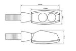 Indicateurs LED CNC Highsider Little Bronx, noir, verre teinté, approuvé en E, (paire) 204-2860