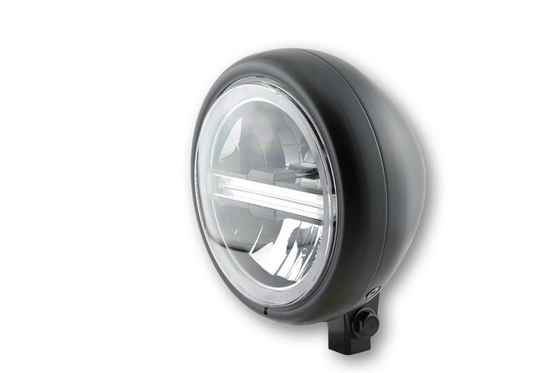 Highsider 5 3/4 "LED-koplamp Pecos Type6 met TFL, Black Matt 223-221