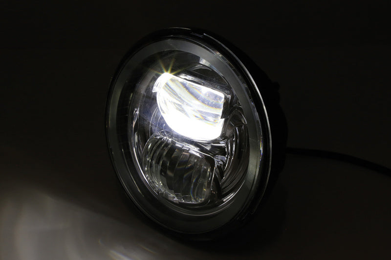 Highsider LED HOOFDKOOP LICHT Insert Type7 met zijlichtring, rond, chroom, 5 3/4 ”226-020