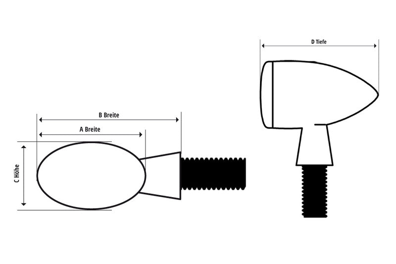 Micro-Bullet à parts arrière à LED Highsider, noir, teinté 255-119