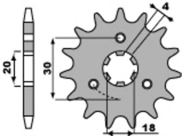 PBR staalstandaard voorste sprock 2056 - 520 2056 11 18NC