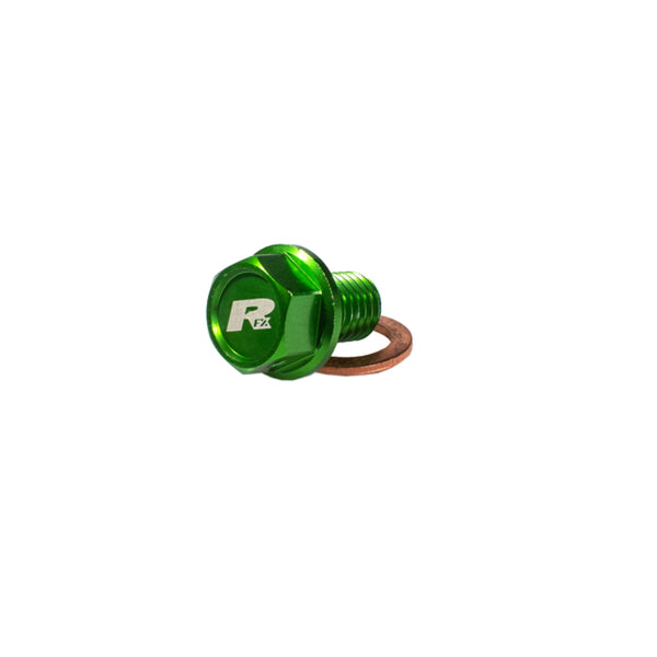 RFX Pro Boulon de drain magnétique (vert) [M10 x 22 mm x 1,5] - Kawasaki KXF450 / 450R FXDB2020099GN