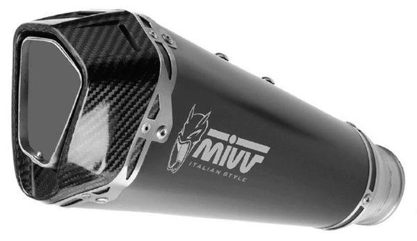MIVV Delta Race Universal Muffler Black Satinless Stahl / Kohlenstoff - rechte Seite 00.73.KU.M.Sdrb