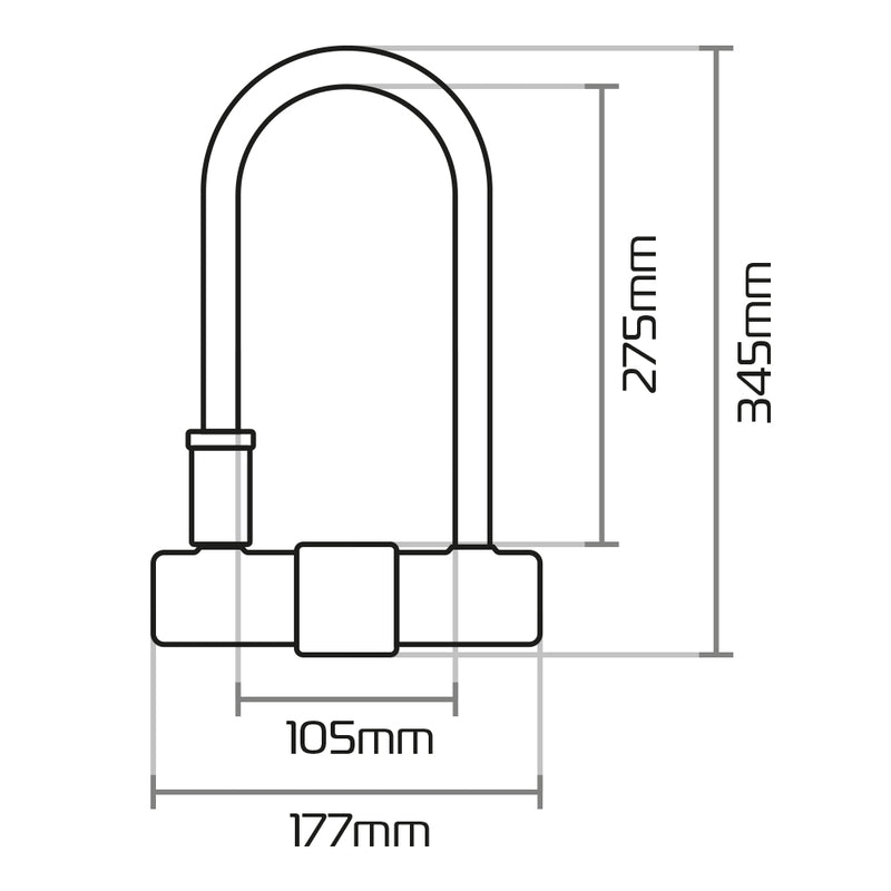 Oxford Magnum U -Lock met beugel - 170x315mm LK224