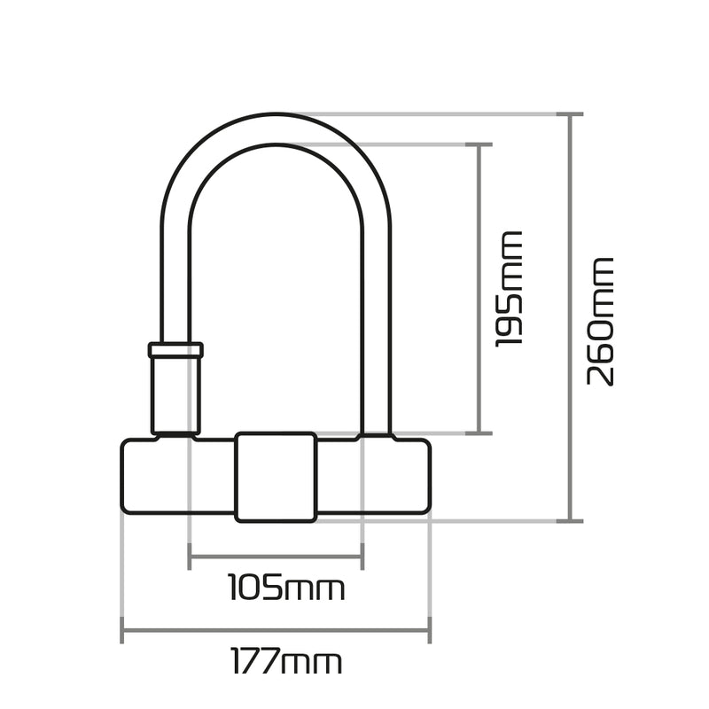 Oxford Magnum U -Lock mit Klammer - 170x285 mm Lk223