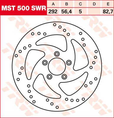 Trw frnt brk disc xl/bt swpt rght mst500swr