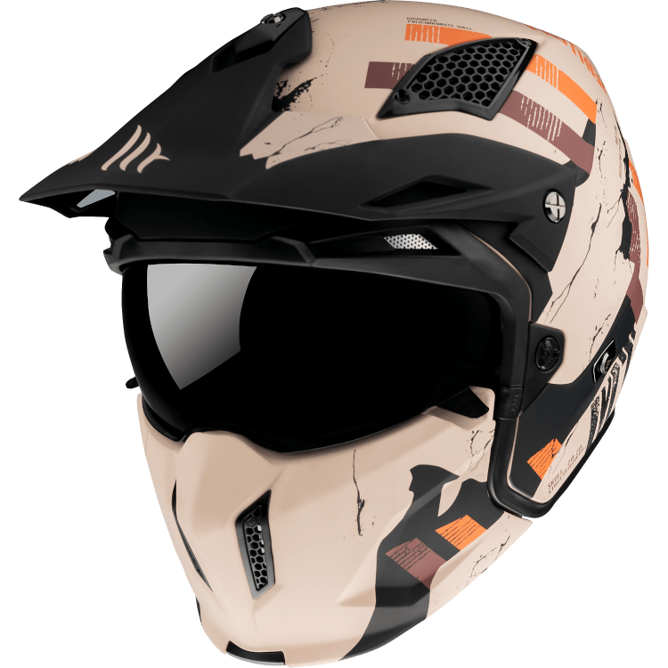 Mt Helmets Open MC Helmet Streetfighter A14 Matt Orange