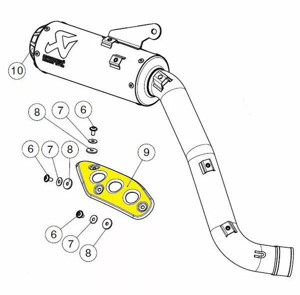 Bouclier thermique akrapovic en acier inoxydable XS P-HSY7R3