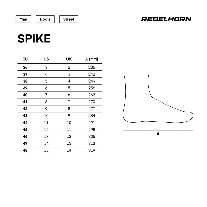 Rebelhorn Unisex MC-Shoes Spike Black