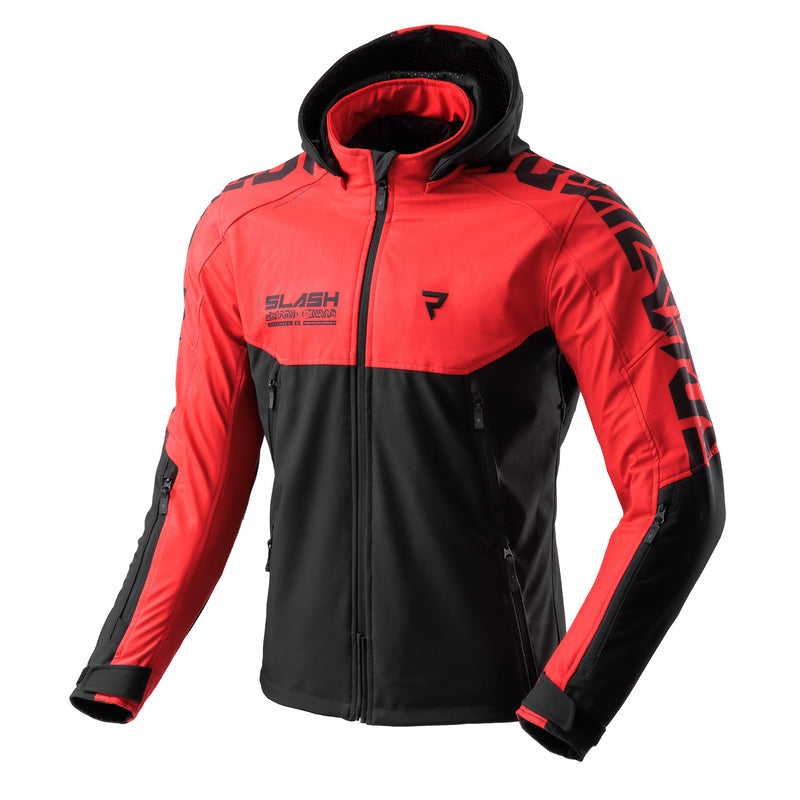 Rebelhorn Softshell Mc-Jacket Slash Schwarz /Rot