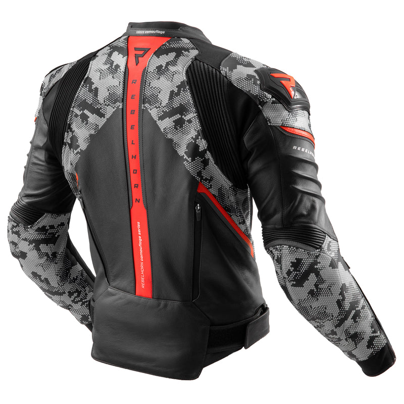 Rebelhorn mc-cuer veste veloce noir / camo gris