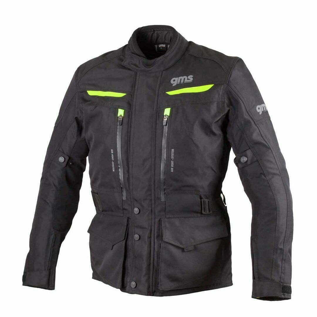 GMS Textil Mc-Jacke Gear Schwarz /Flu 