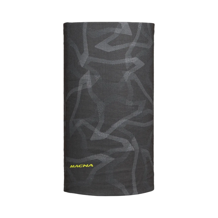 Macna Halskrage Tube Grå i grått med subtilt mönster och Macna-logotyp. Ett praktiskt och trendigt klädtillbehör.