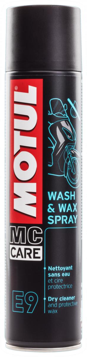 Motul Wash & Wax E9 400 ml Spray för fordonstvätt och vaxning. Effektiv rengöring och skyddande vax för motorcyklar och bilar.