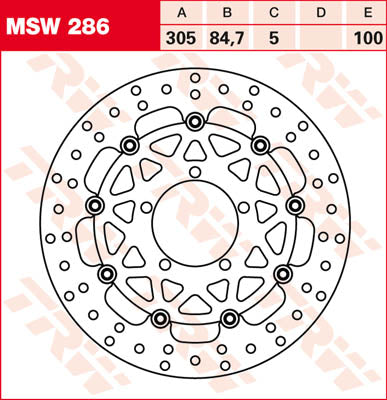 Trw rotor de frein flottant rond l / r msw286