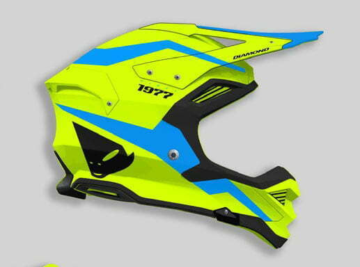 UFO Cross MC Helmet Diamond neon geel /blauw