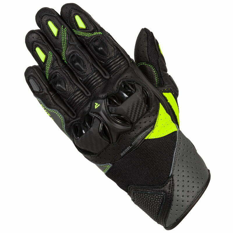 Rebelhorn Frauen MC Handschuhe Flux II Schwarz /Grippe