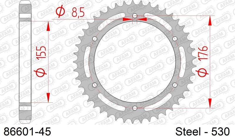 AFAM Steel standard Sprock arrière 86601 - 530