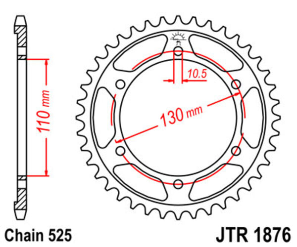 JT Sprock's Steel Standard Achter Sprock 1876 - 525 JTR1876.46