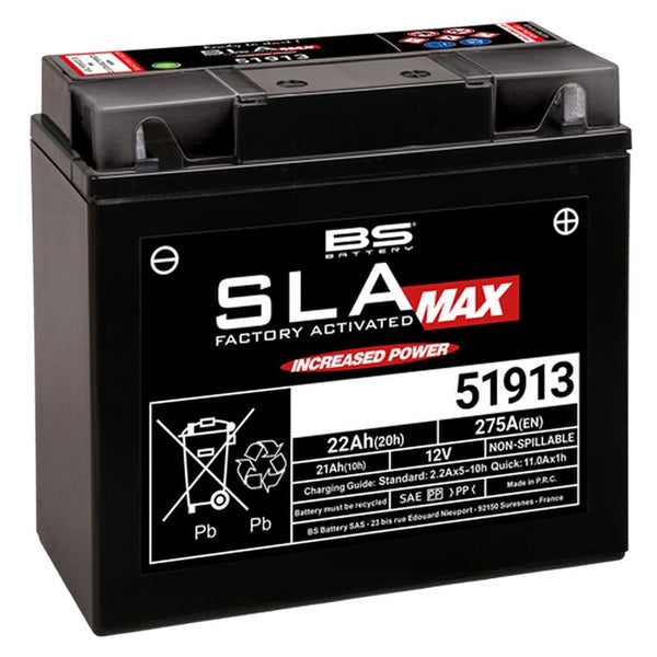 BS Battery SLA Max Batterie Wartungsfrei Fabrikaktiviert - 51913 
