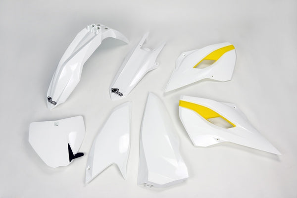 Kit en plastique d'UFO Couleur OEM (2014) White / Yellow Husqvarna Hukit613 @ 999W