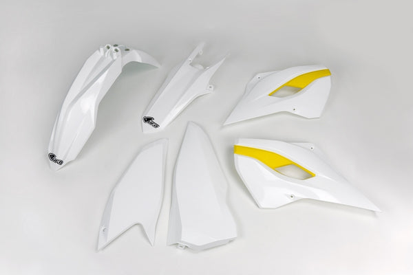 Couleur OEM Kit en plastique UFO (2015) Khusqvarnatm blanc / jaune Hukit615 @ 999