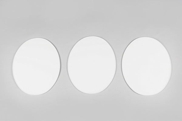 Plaque avant ovale vintage d'OVNI 1970 blanc 3 pcs me08049 @ w