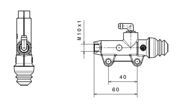Brembo achterremcilinder Ø11 mm - Natuurlijk geanodiseerd - 910.4776.01