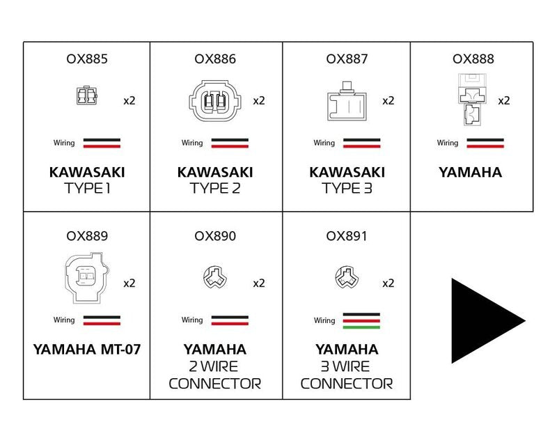 Câble adaptateur indicateur d'Oxford - Connecteur de fil Yamaha 2 OX890